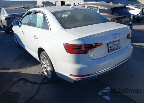 2019 Audi A4 40 Premium/40 Titanium Premium from USA, damaged, VIN WAUGMAF49KN002576